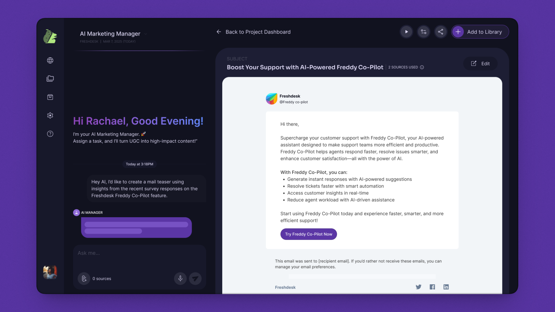 Email template flow